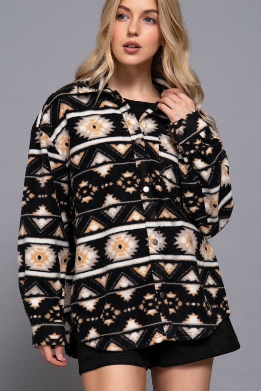 Black Camel Aztec Shacket