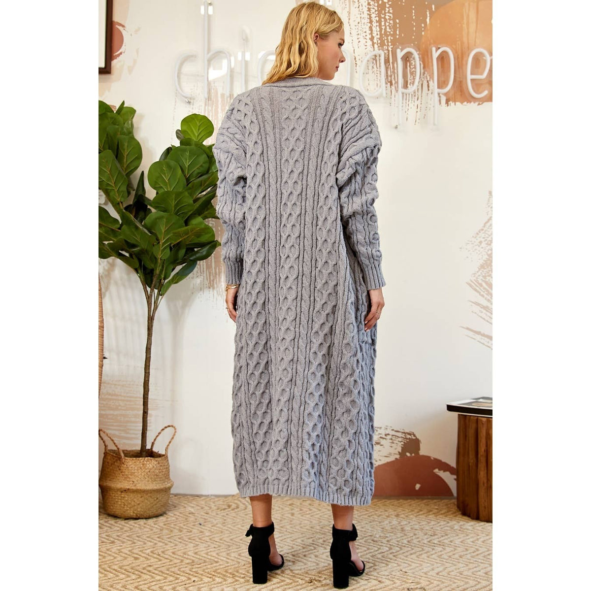 KNIT LONG OPEN CARDIGAN