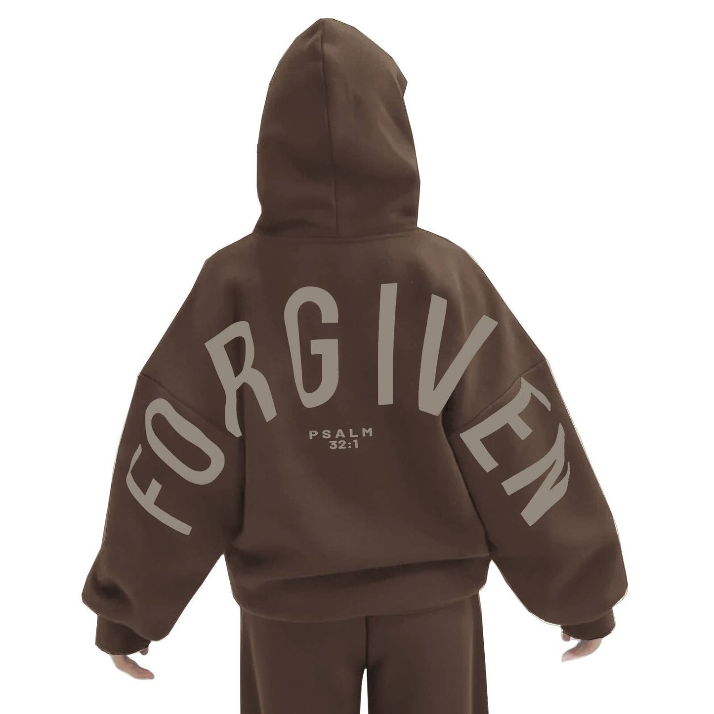 Athleisure Forgiven Letter Print Hooded Sweatshirt: Black