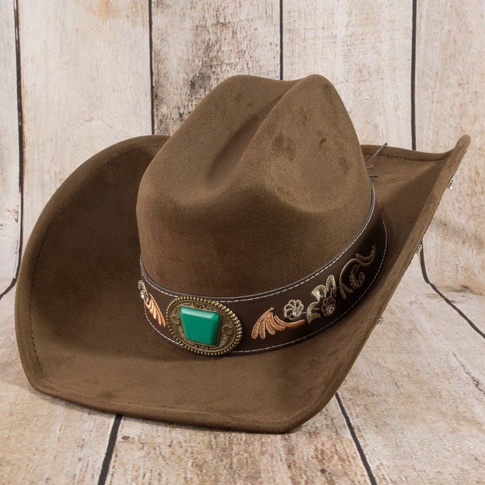 Embroidered Strap With Stone Western Cowboy Hat: KA