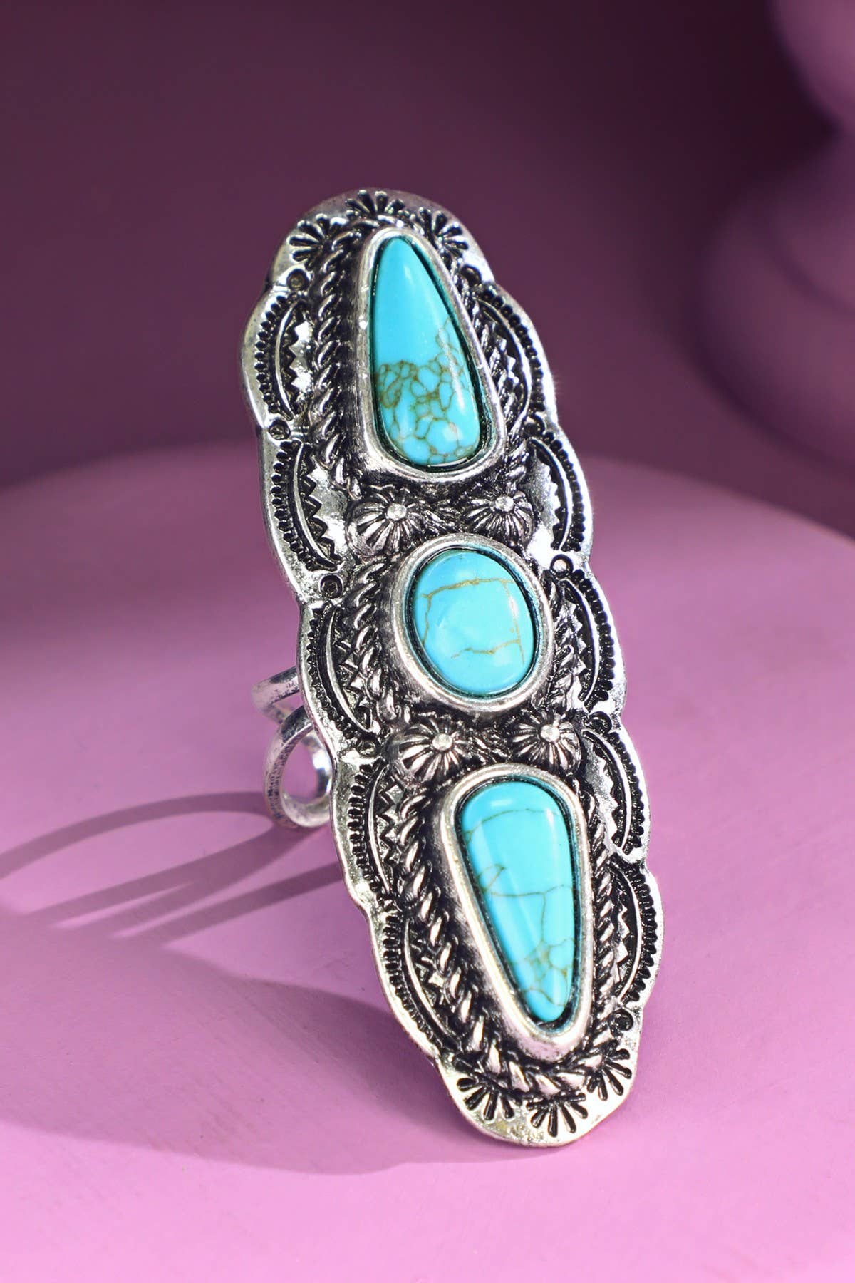 Western Turquoise Cuff Ring