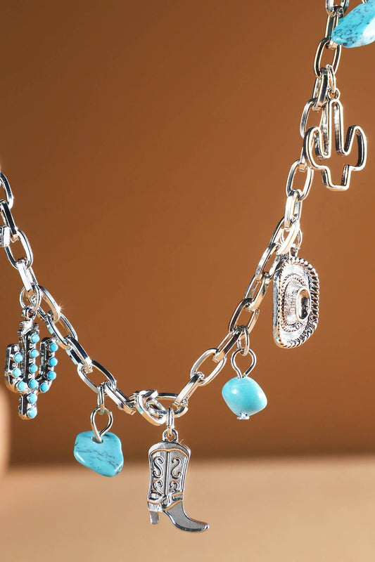 Western Silver Charm Necklace