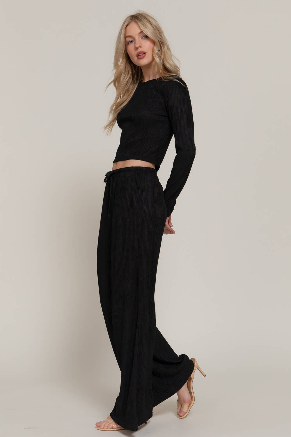 Crinkle Pants Black