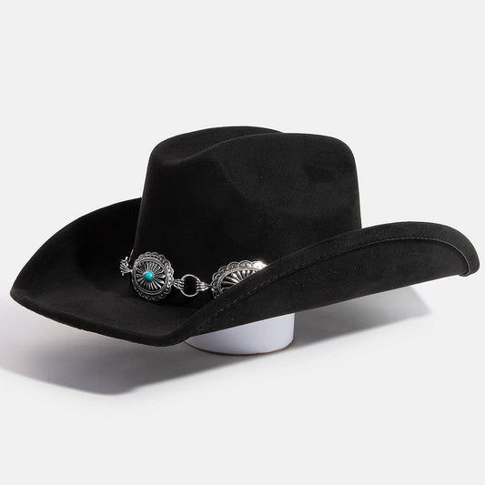 Turquoise Stud Concho Belt Western Cowboy Hat: SBK