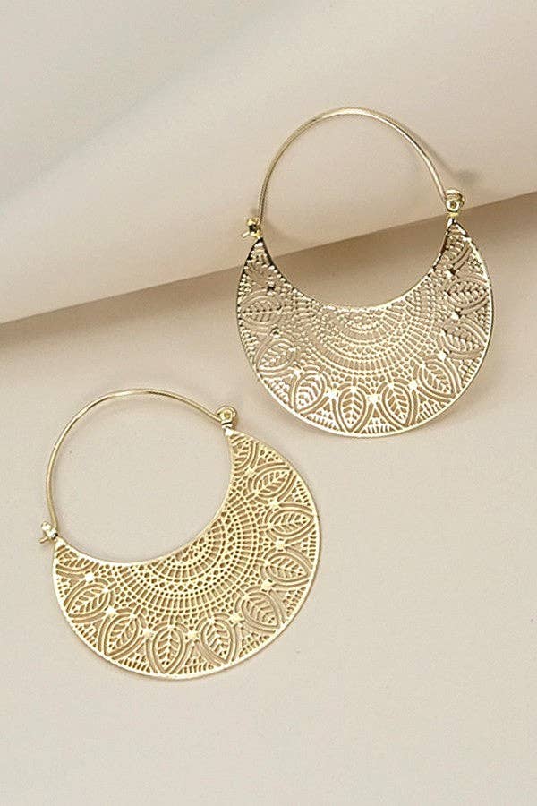FILIGREE CRESCENT HOOP