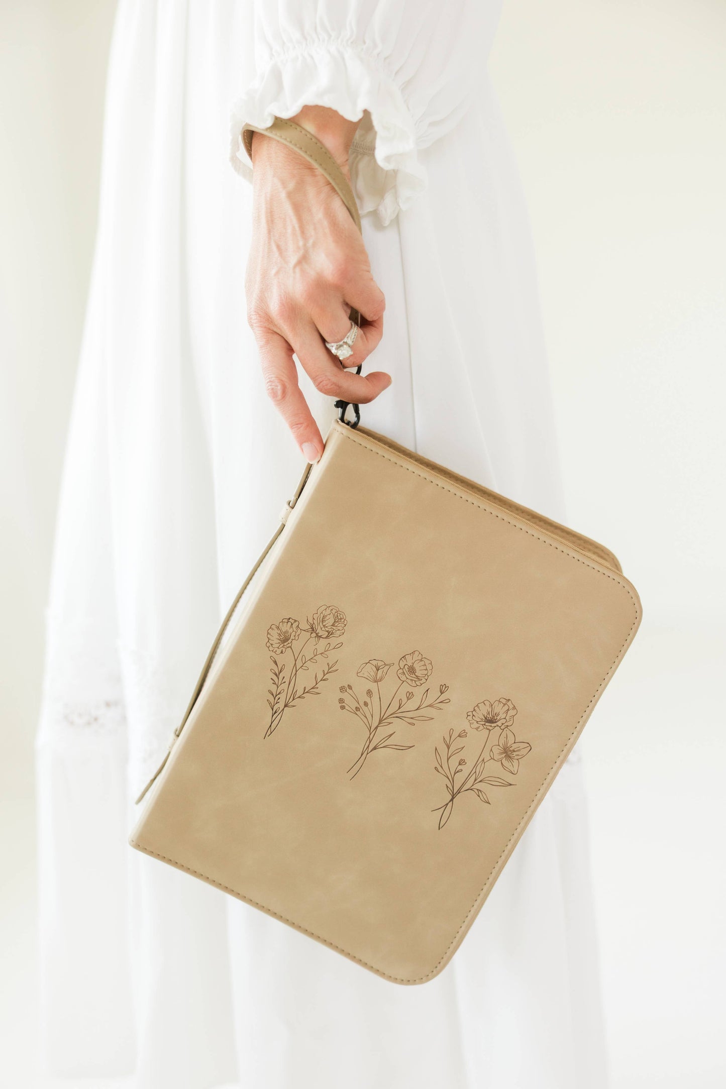 Bible Cover, Vegan Leather Bible Case, Trio Floral