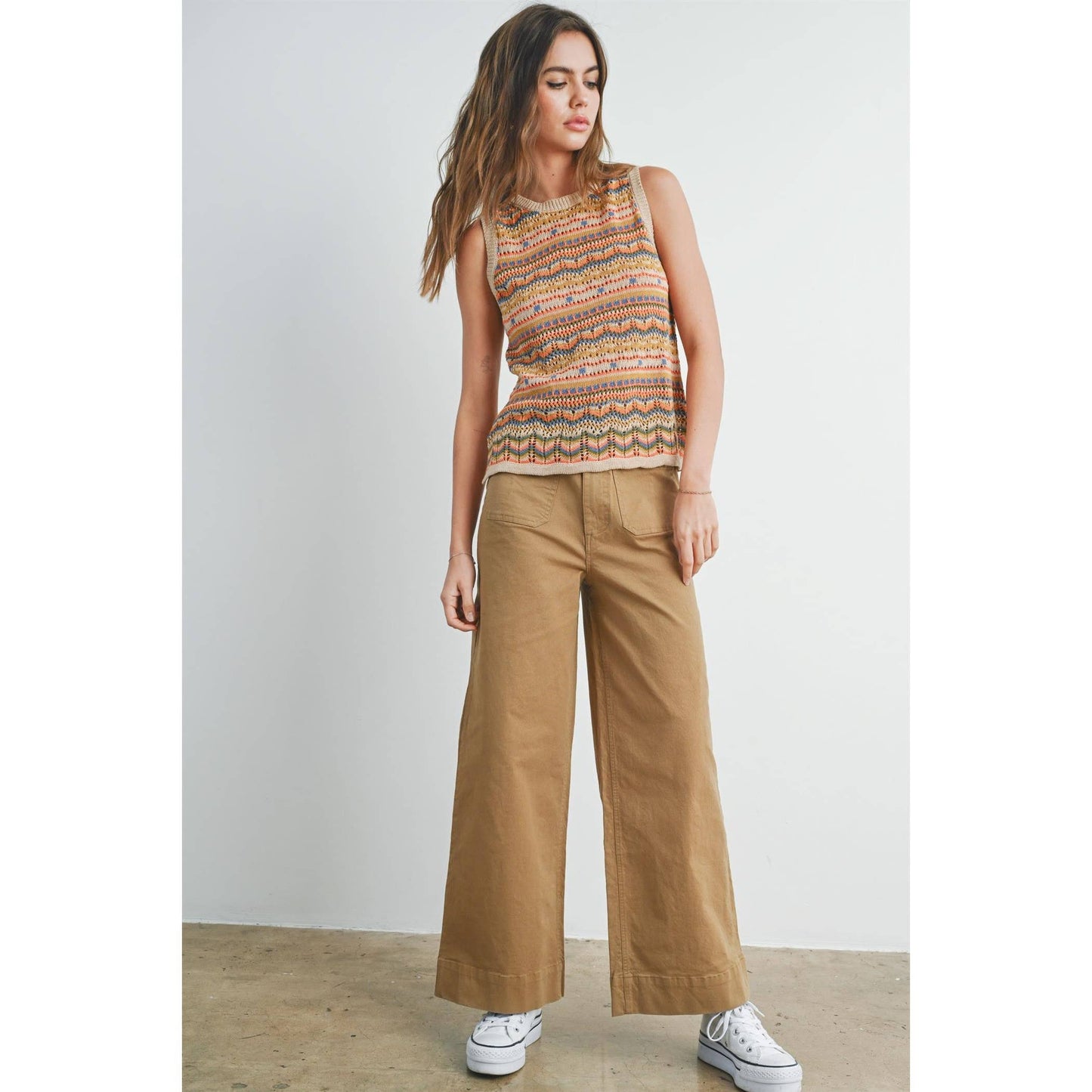 Geo Pattern Knit Top