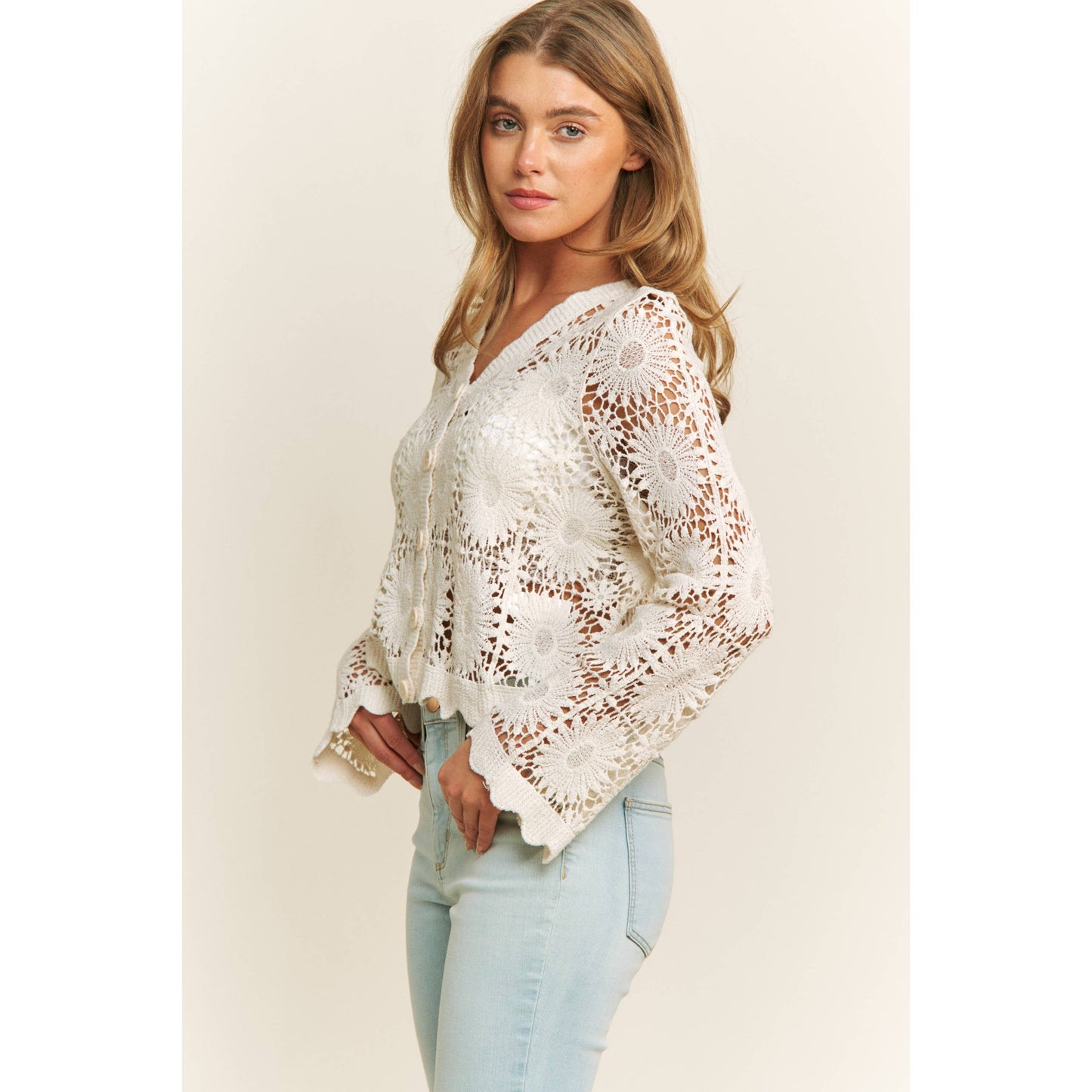 FLORAL CROCHET TOP