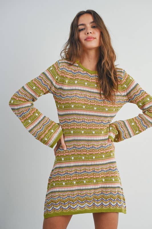 Multicolored Sweater Dress