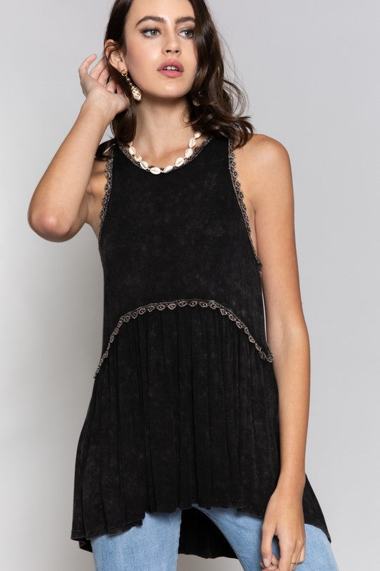 Black Babydoll Sleeveless Top