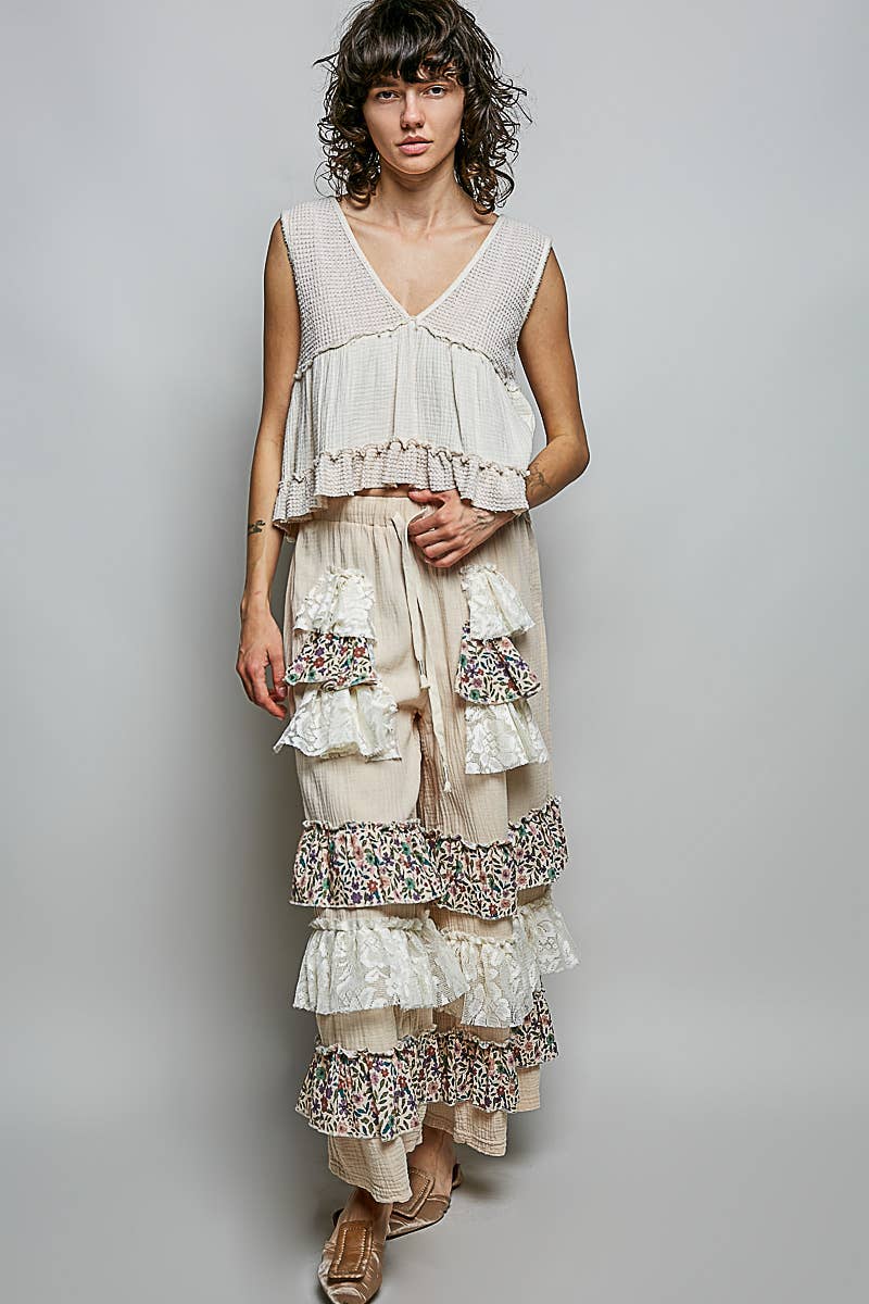 Sleeveless Cropped Babydoll Top