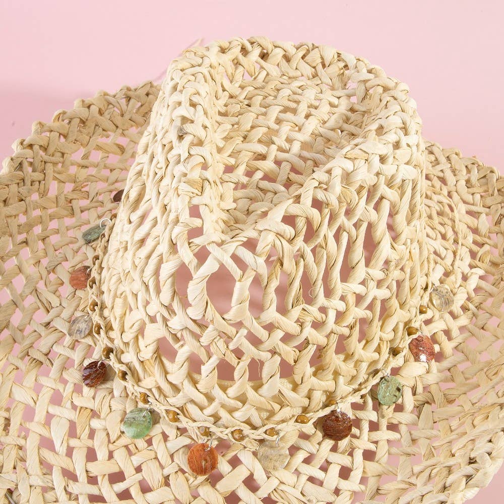 Basket Weave Western Assorted Discs Cowboy Hat