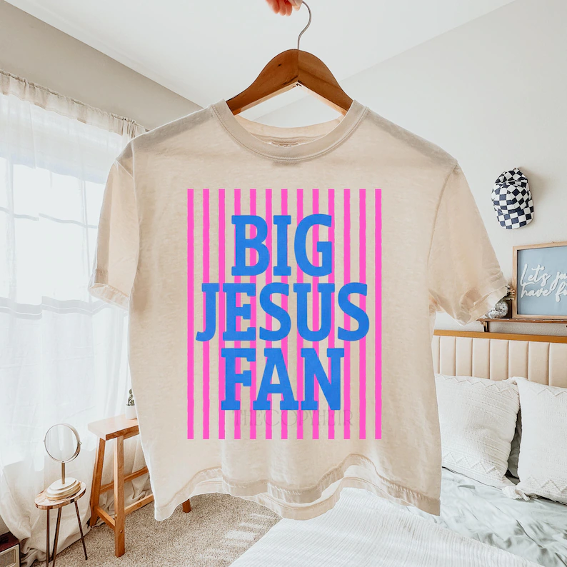 "Big Jesus Fan" Cropped Graphic Tee