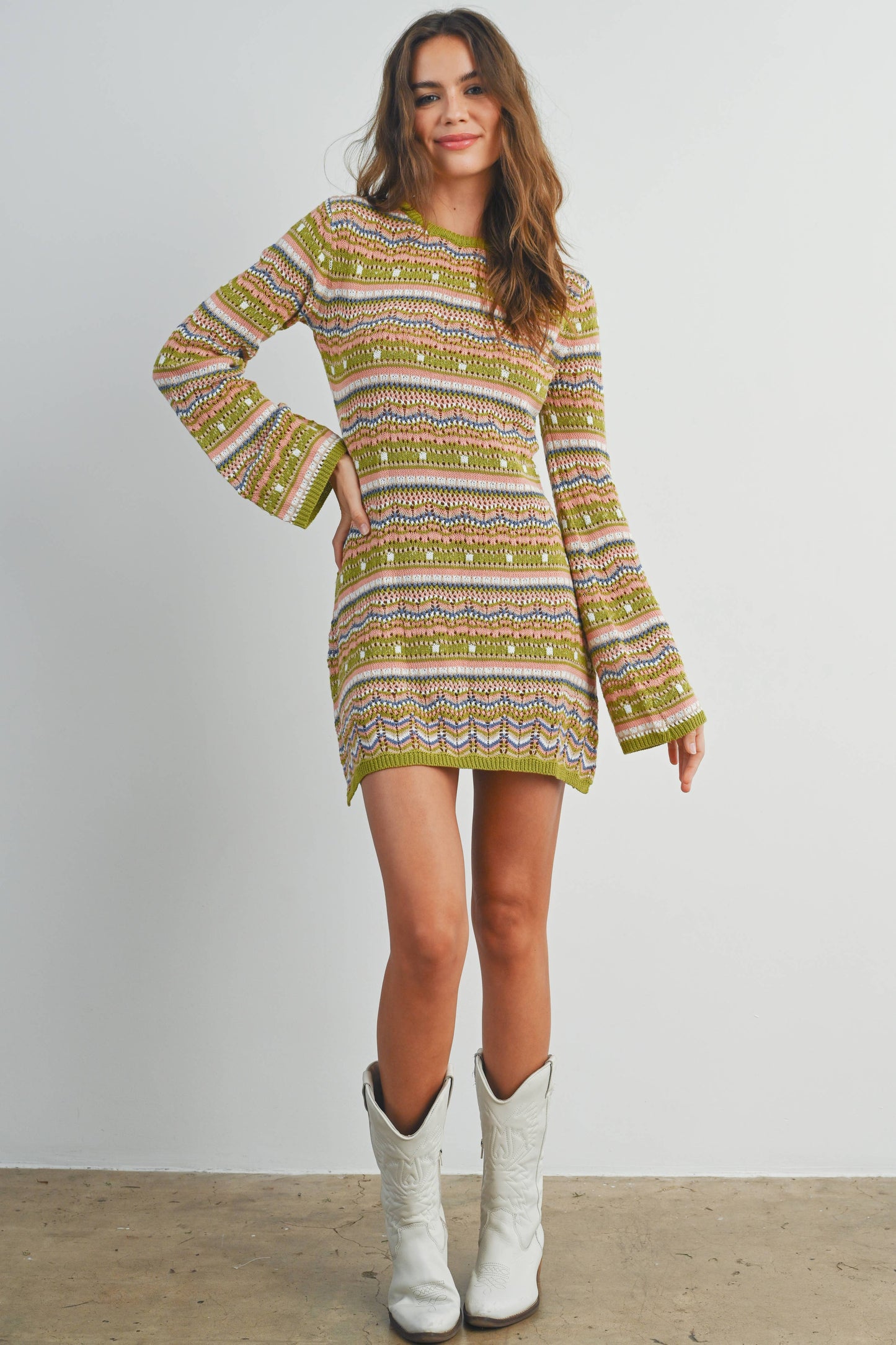 Multicolored Sweater Dress