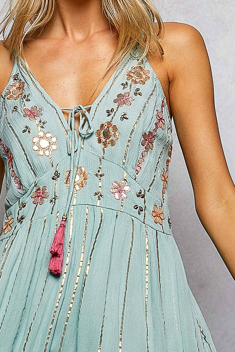 Mint Boho Dress