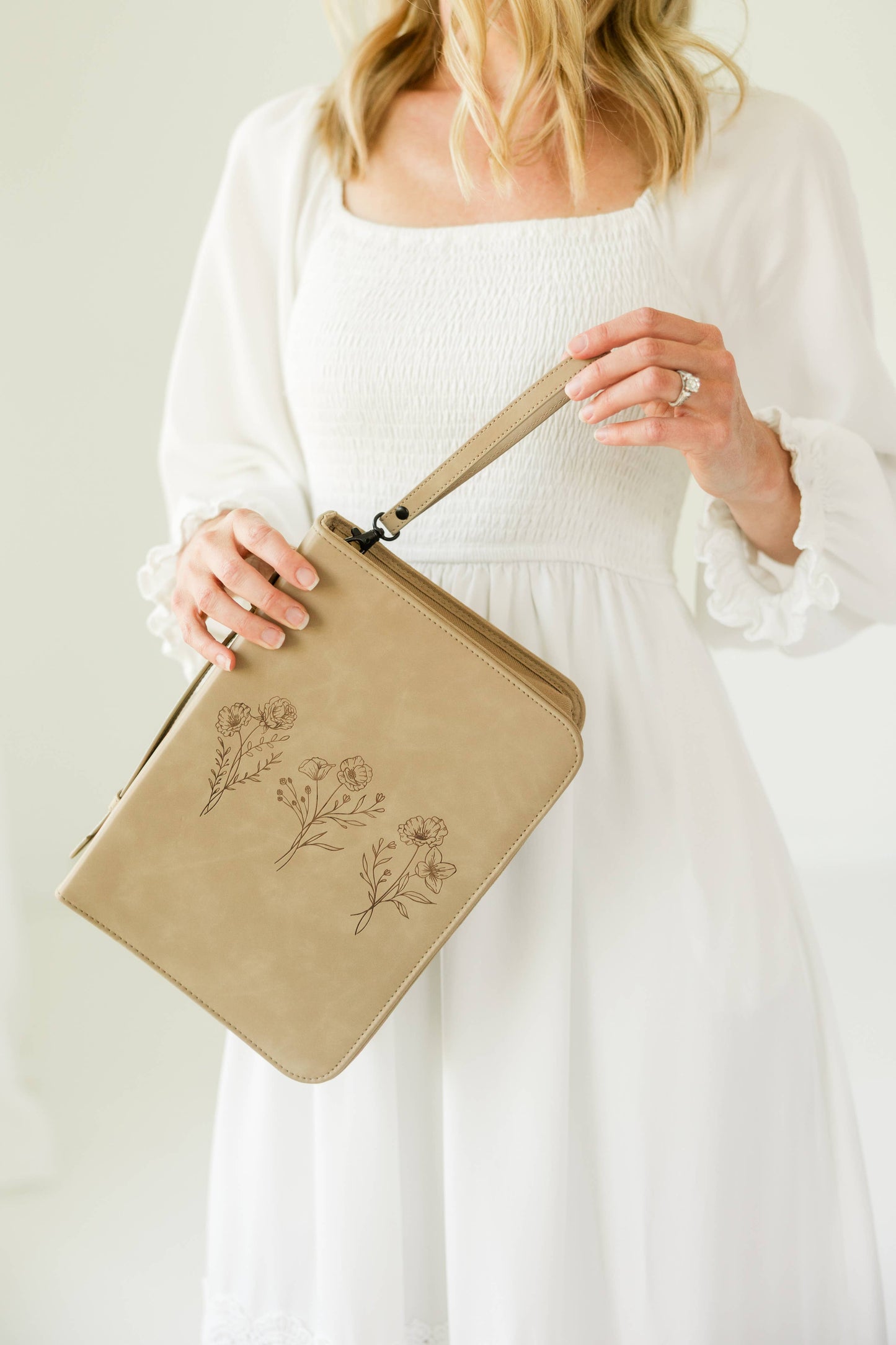 Bible Cover, Vegan Leather Bible Case, Trio Floral