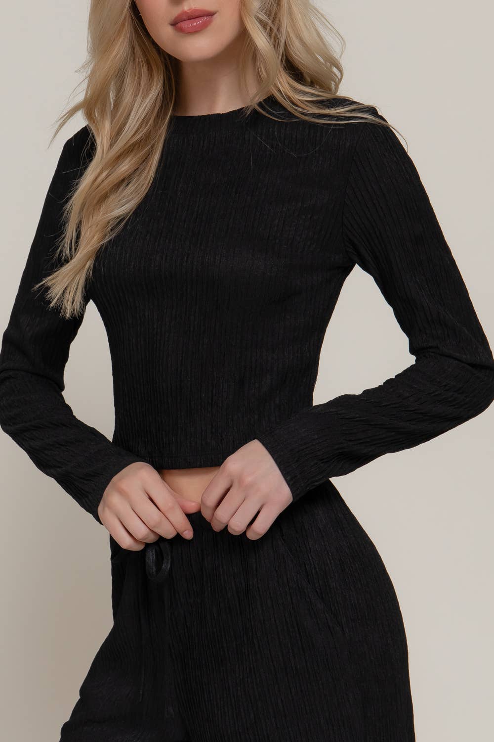 Crinkle Pants Black