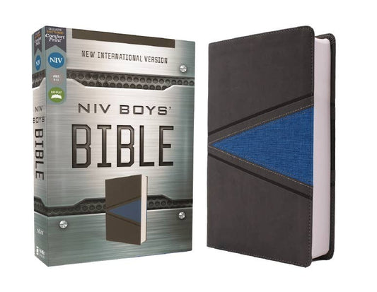 NIV Boys' Bible, Leathersoft, Gray/Blue, Comfort Print