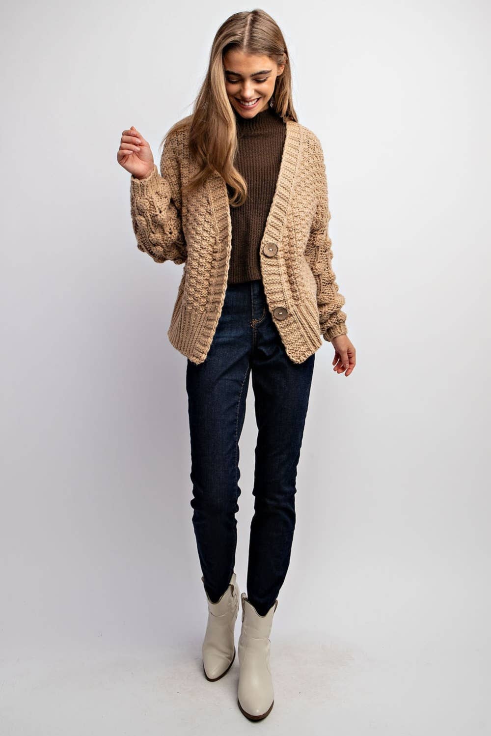 FLOWER KNITTING CARDIGAN