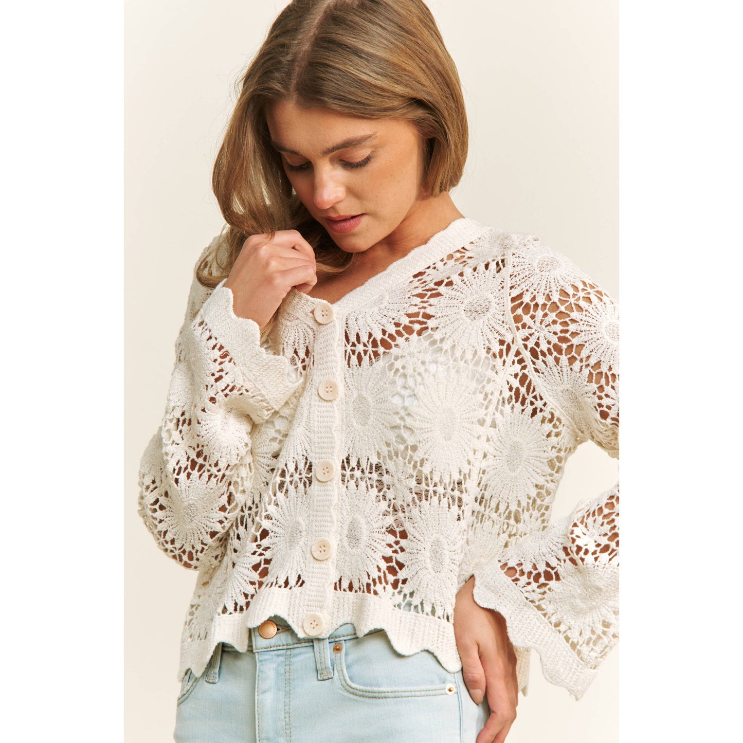 FLORAL CROCHET TOP