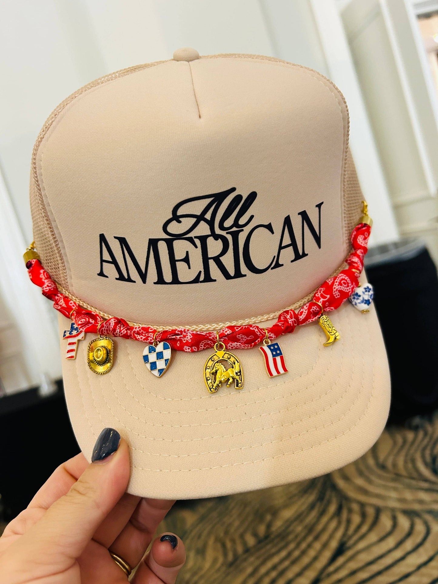 All American Cream Trucker Hat