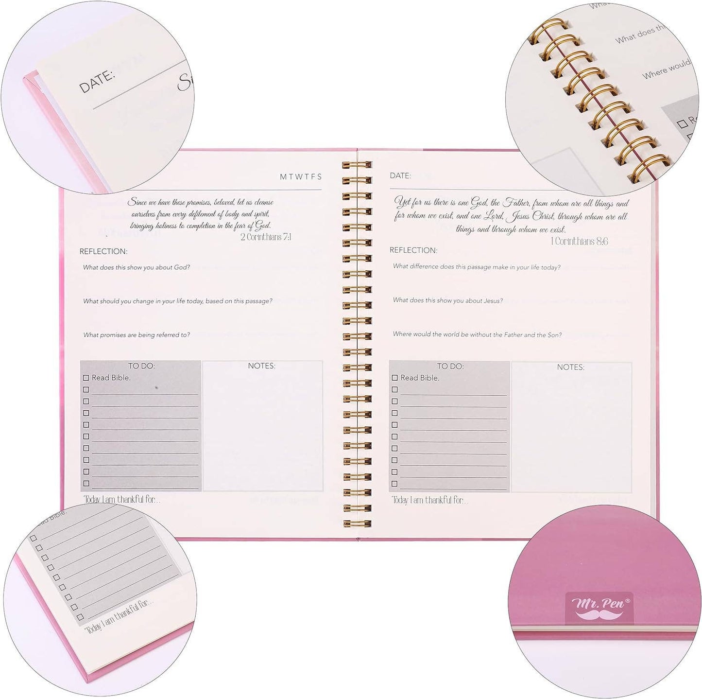 Pink Bible Journaling Kit, Bible Highlighters and Pens No
