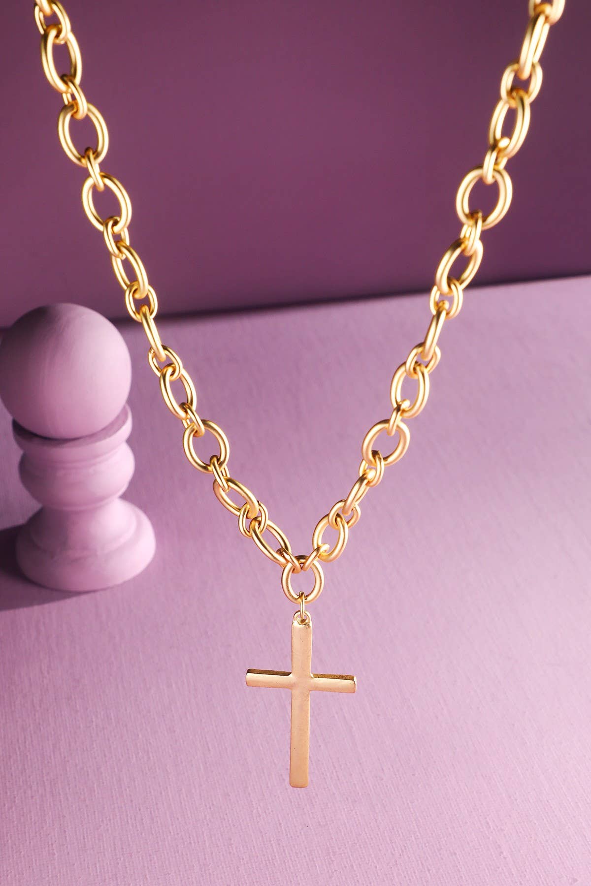 Gold Chain Cross Necklace
