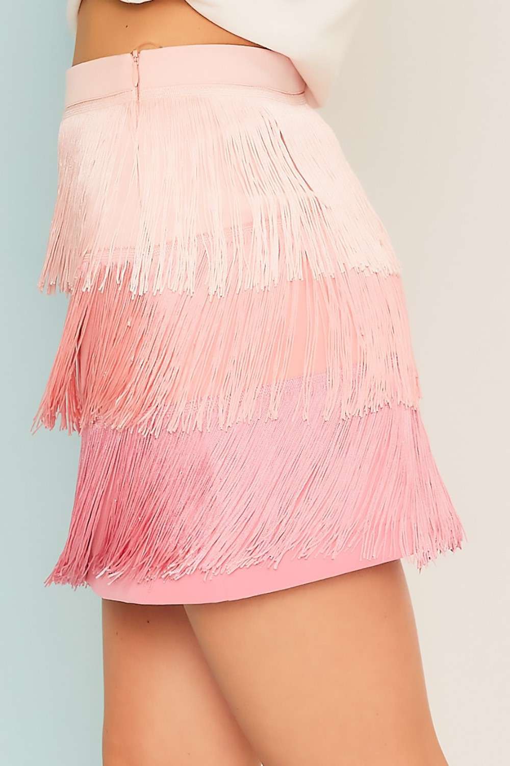 Multi Pink Fringe Skirt