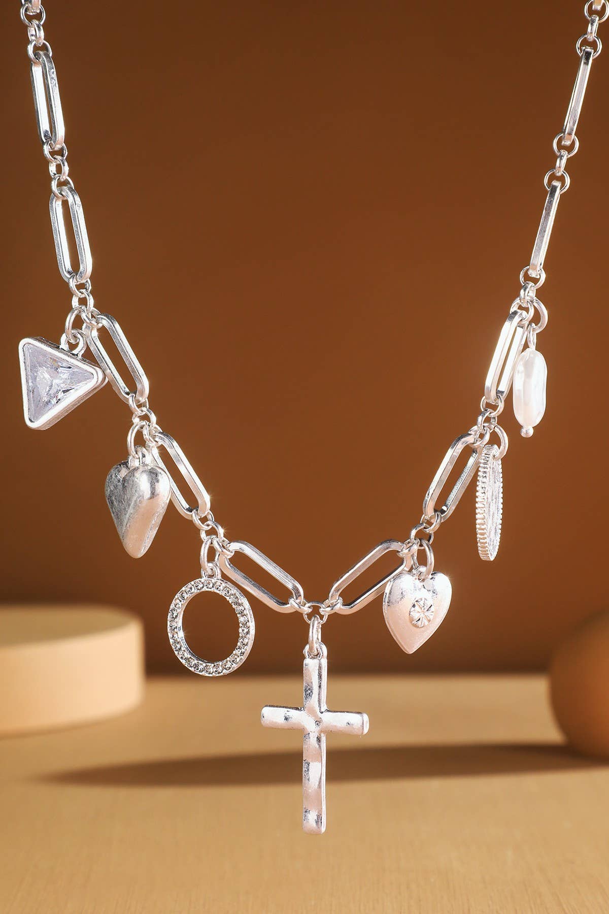 Silver Multi Charm Necklace