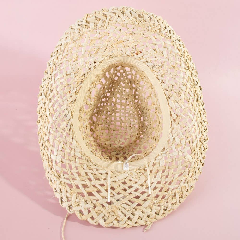 Basket Weave Western Assorted Discs Cowboy Hat