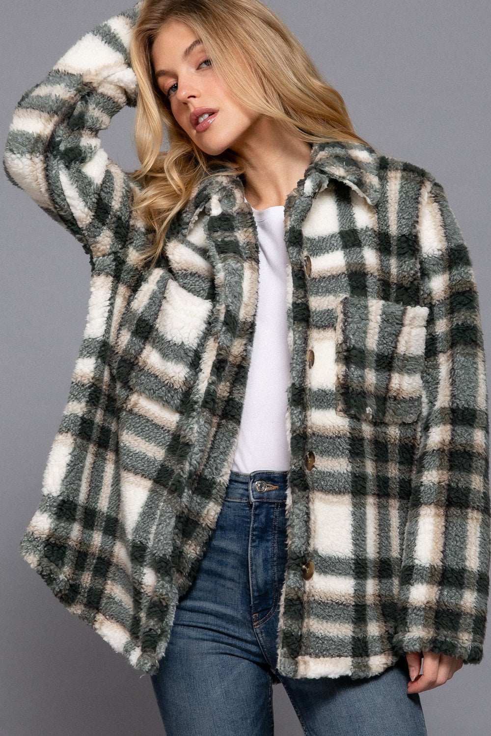 Oversized Flannel Sherpa