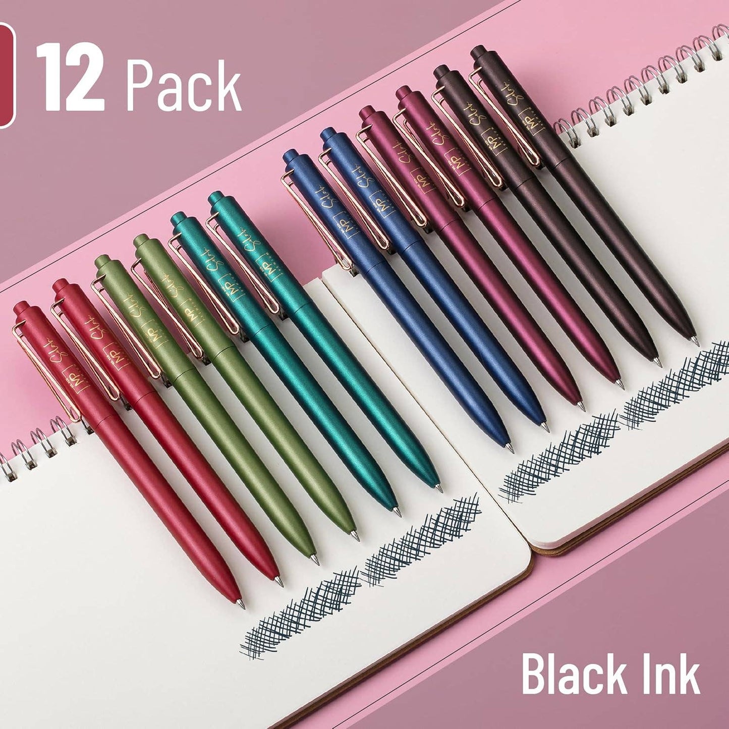 Mr. Pen Retractable Gel Pens - 12 Pack, Black Ink