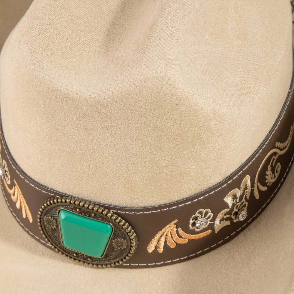 Embroidered Strap With Stone Western Cowboy Hat: KA