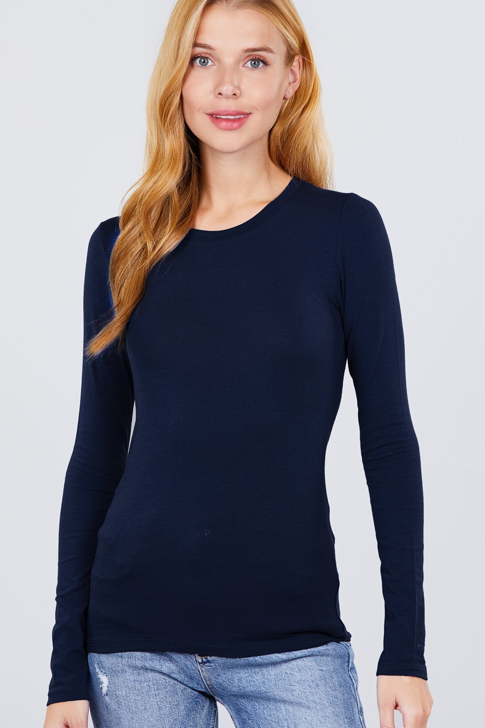 Navy Long Sleeve Top