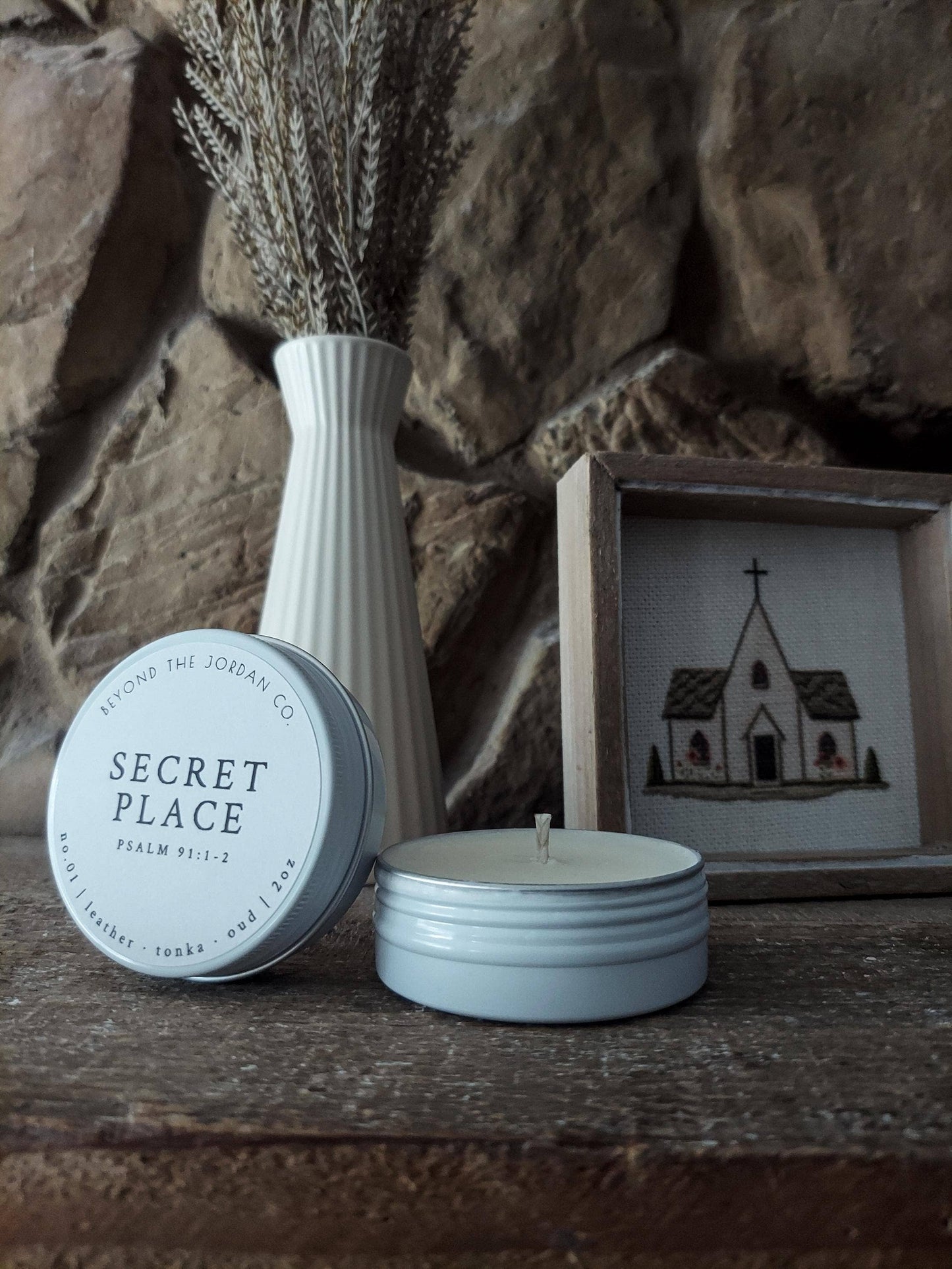 White Tin Soy Wax Christian Candles | 2oz