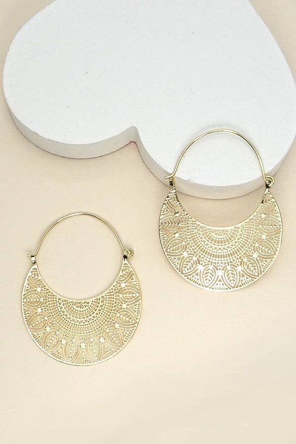 FILIGREE CRESCENT HOOP