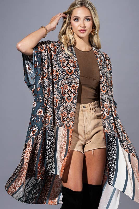 Long Paisley Cardigan