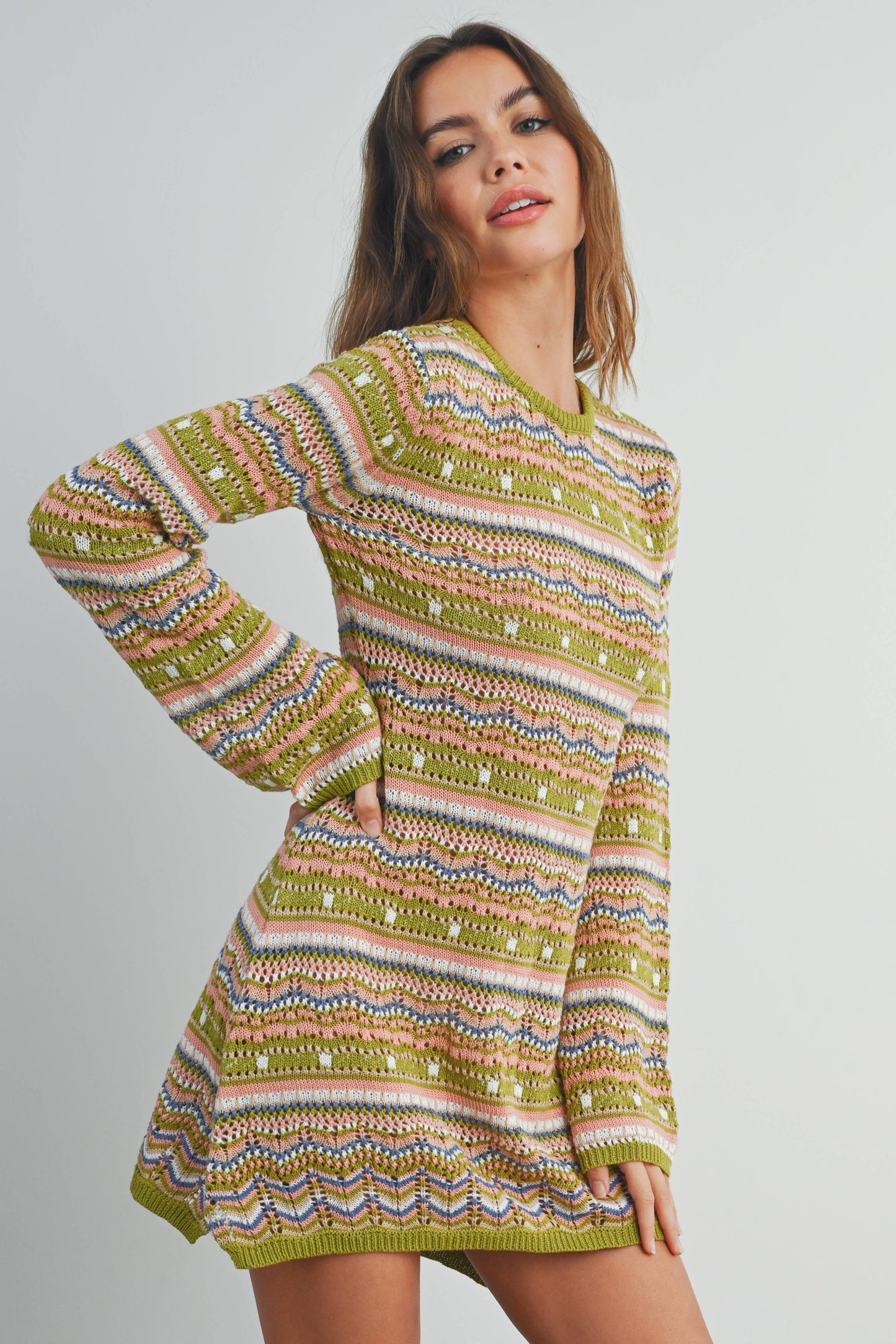 Multicolored Sweater Dress