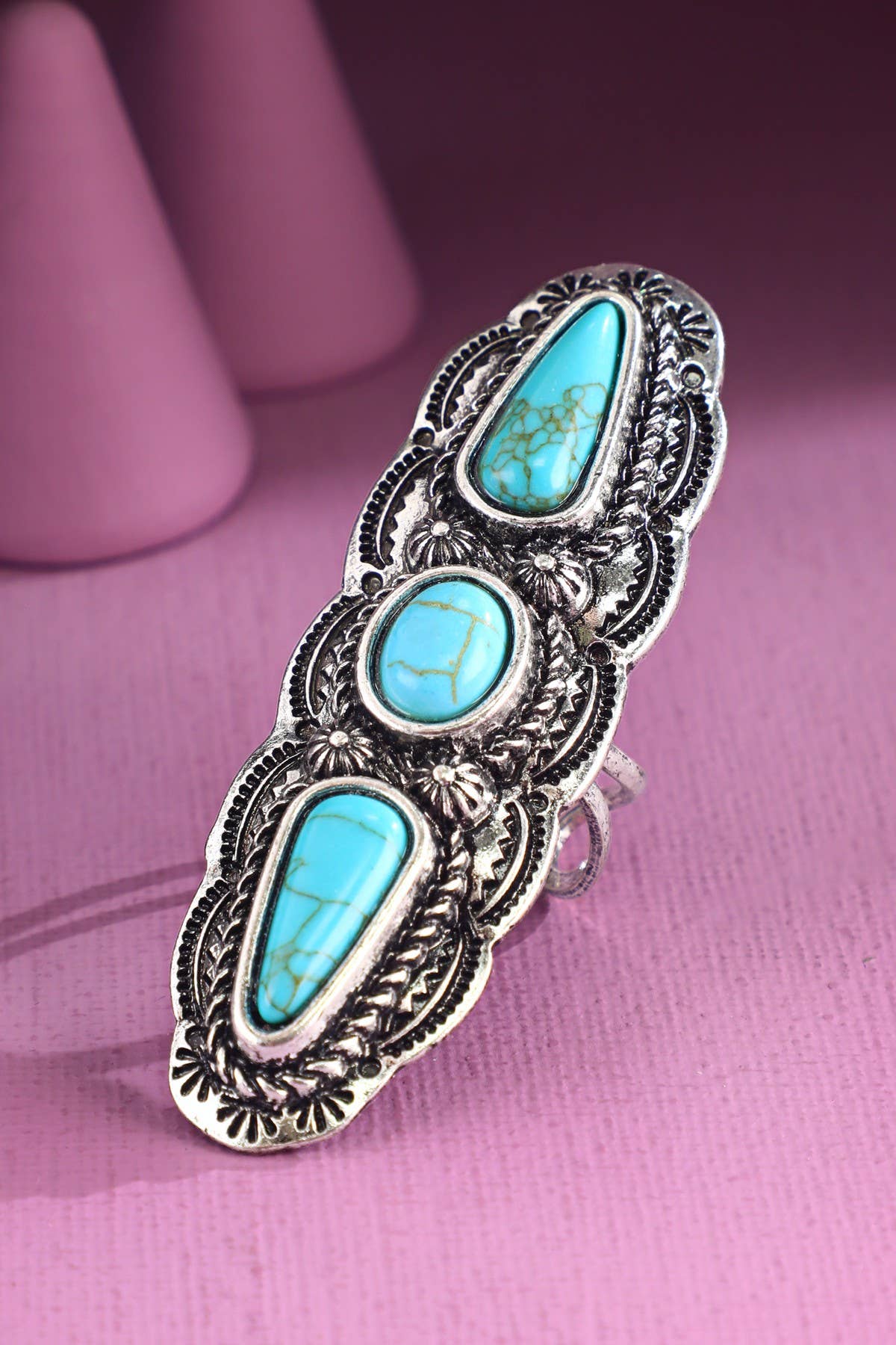 Western Turquoise Cuff Ring