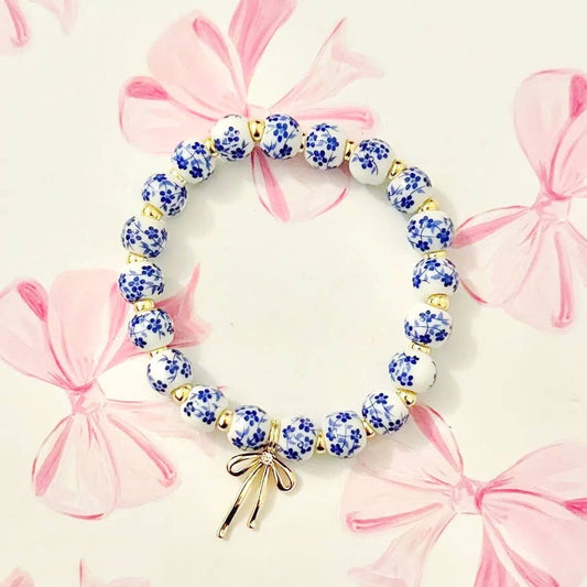 FLORAL PORCELAIN BLUE BRACELET