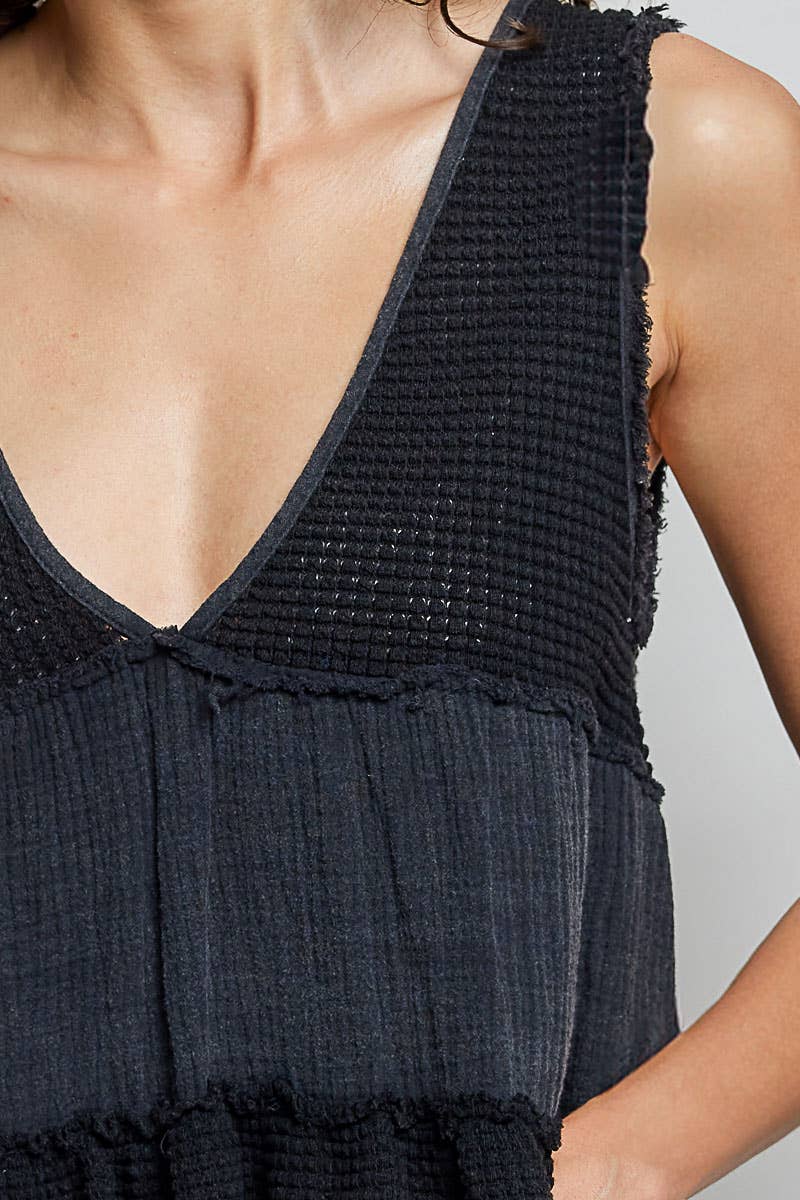 Sleeveless Cropped Babydoll Top