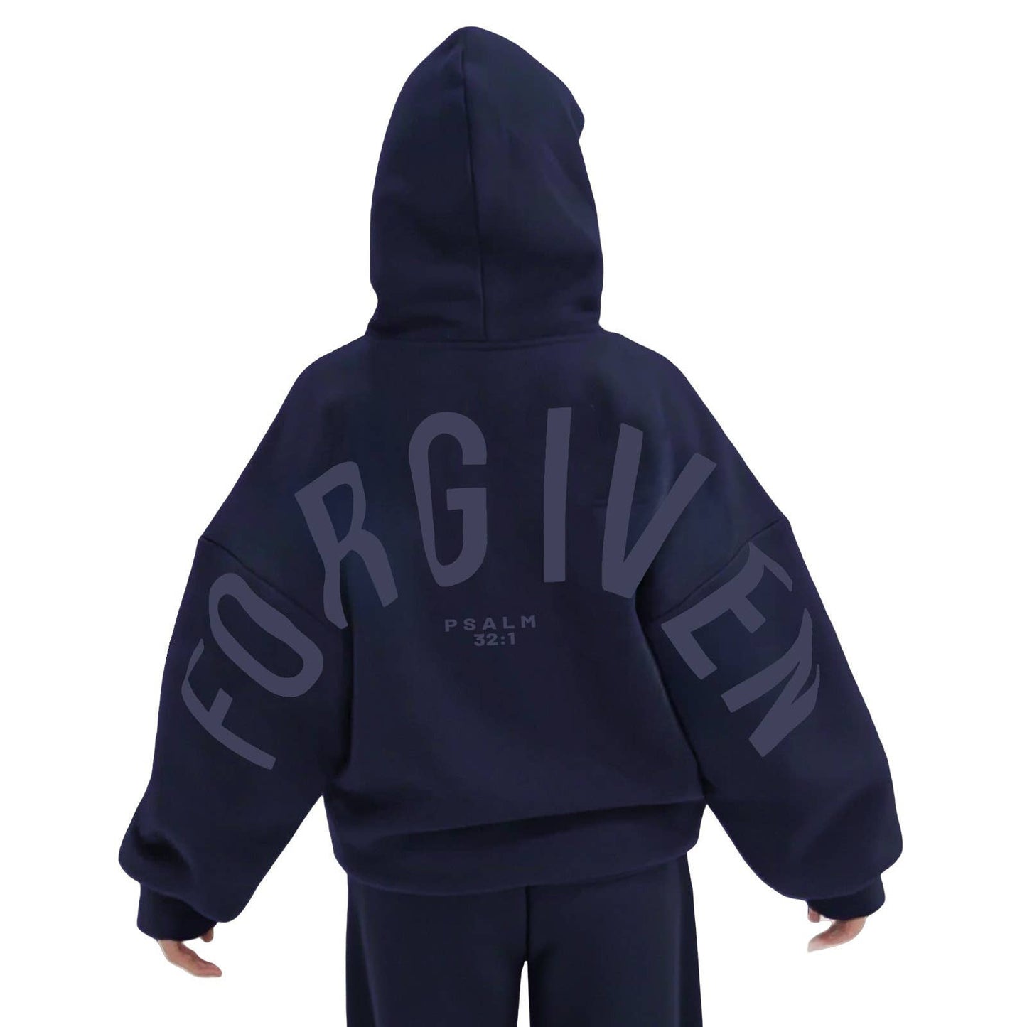 Athleisure Forgiven Letter Print Hooded Sweatshirt: Black