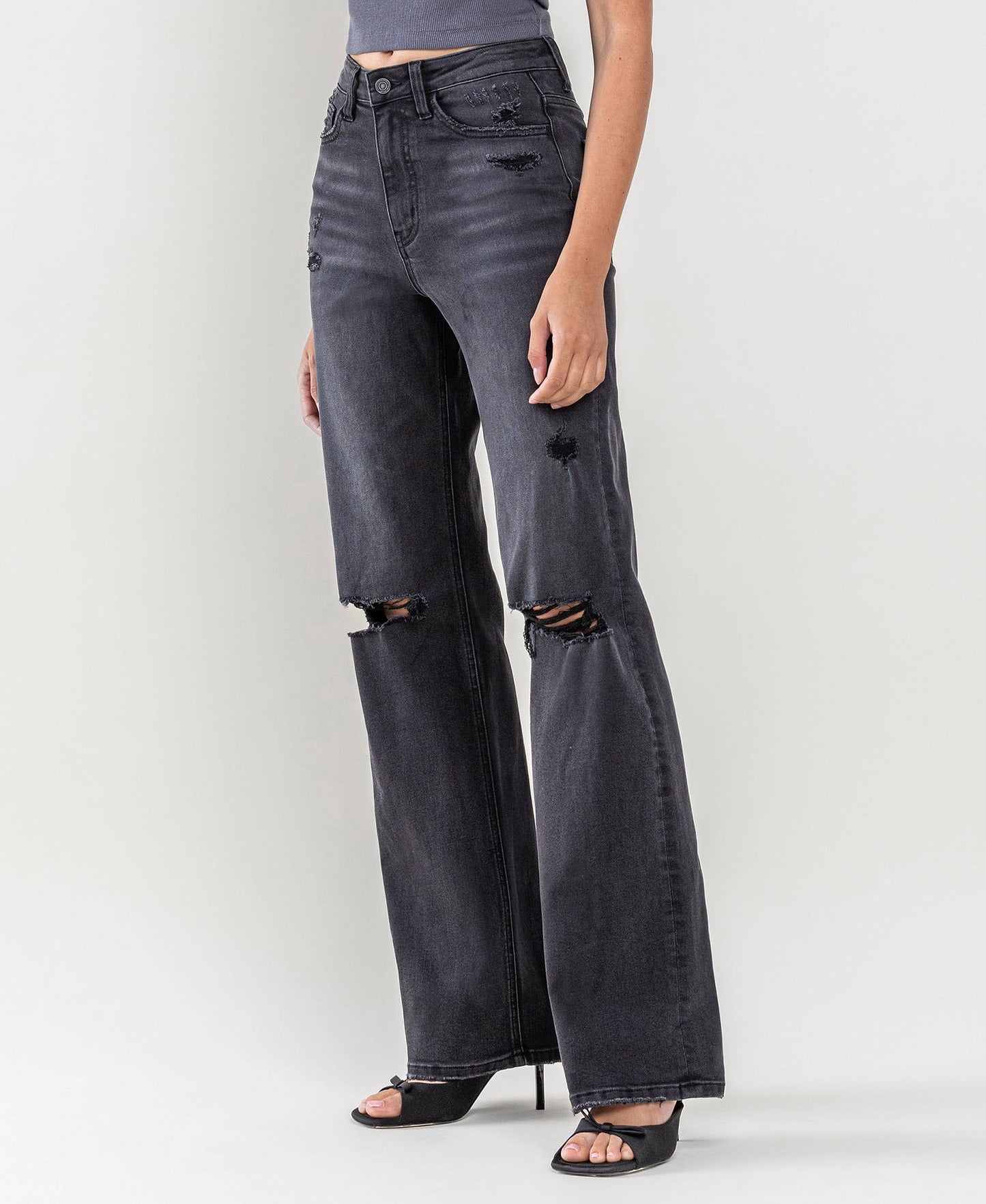 90'S Vintage Super High Rise Flare Jeas