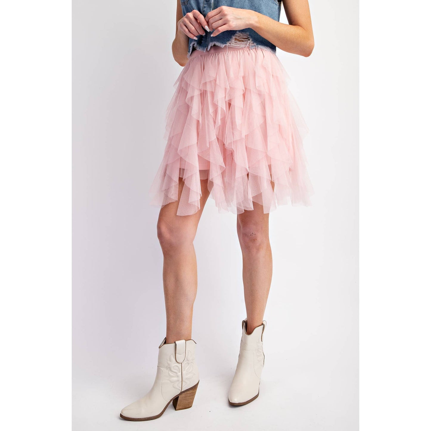 Tulle Mesh Layered Mini Skirt