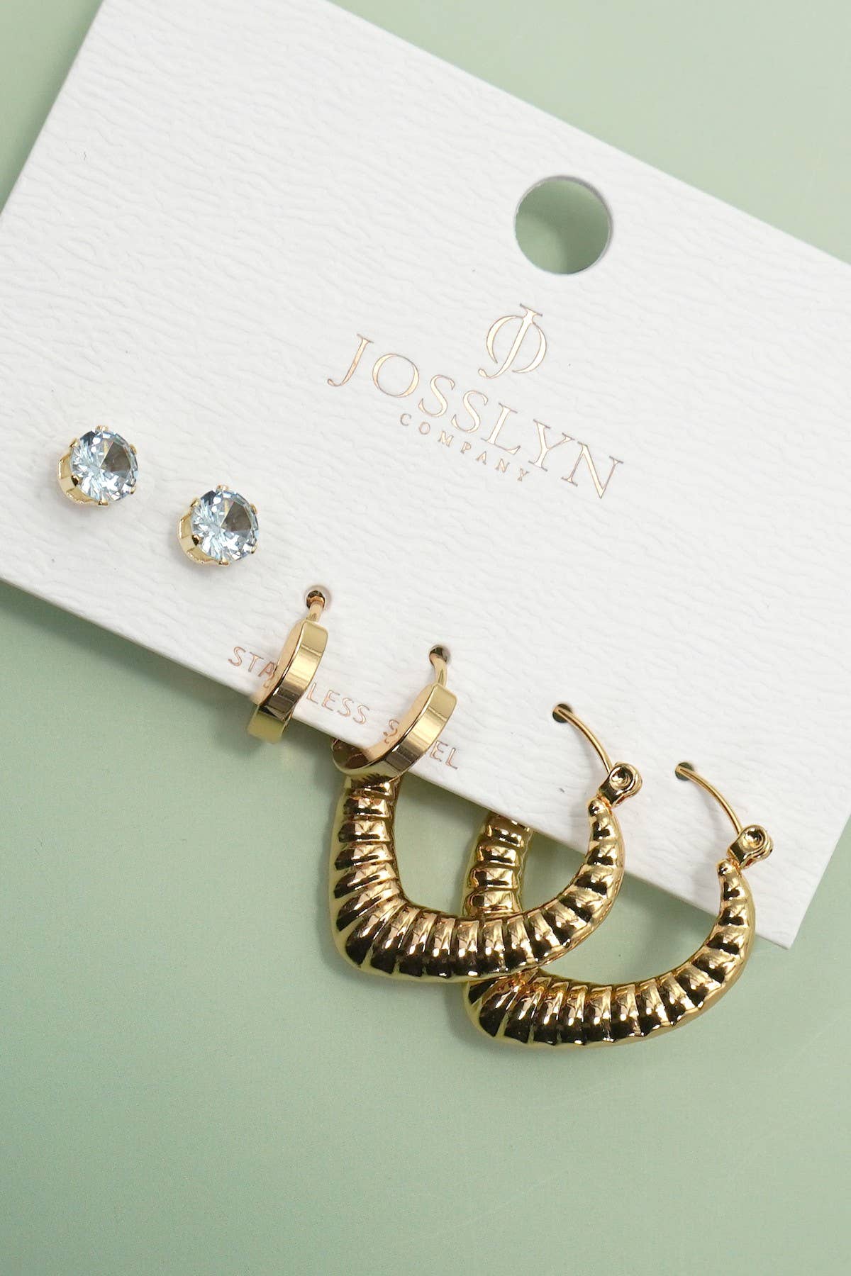 18K STAINLESS STEEL WATERPROOF TARNISH FREE HOOPS