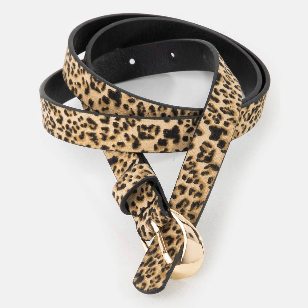 Black And Leopard Vegan Leather Belt Set