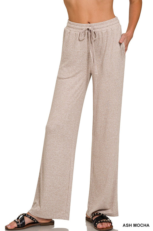 Ash Mocha Soft Wide Leg Pant