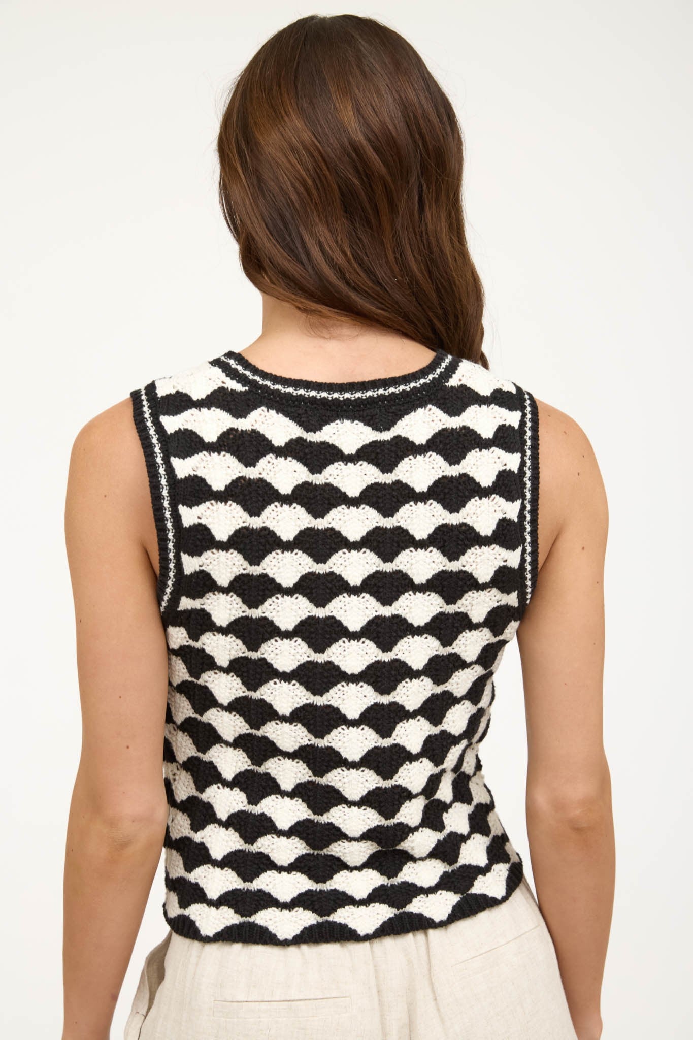 Black Scallop Sweater Vest