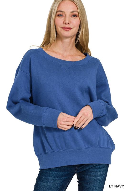 Blue Boatneck Sweatshirt