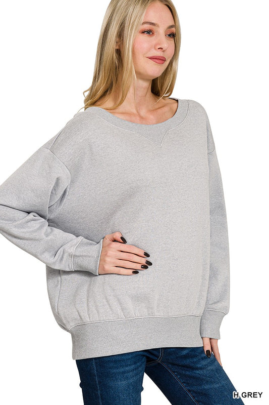 Grey Boatneck Sweatshirt